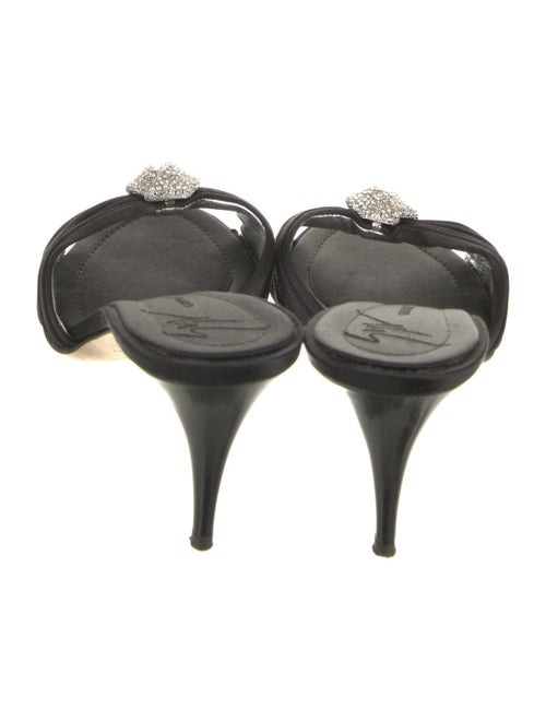 Giuseppe Zanotti Satin Crystal Embellishments Slides