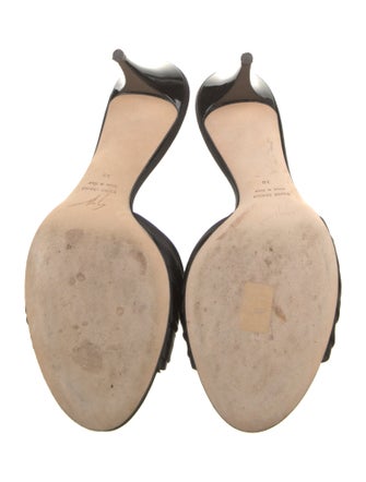 Giuseppe Zanotti Satin Crystal Embellishments Slides