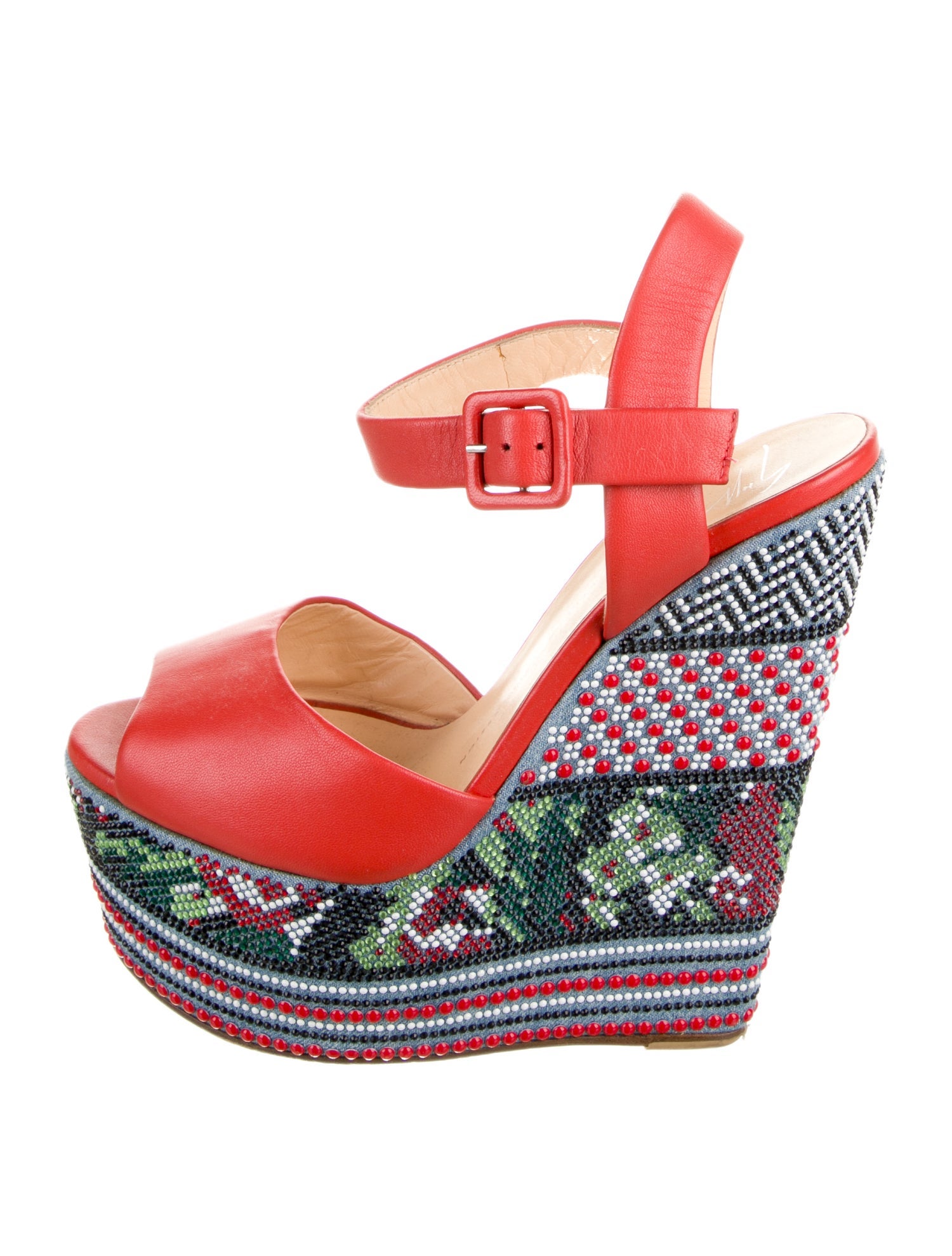 Giuseppe Zanotti Leather Printed Slingback Sandals