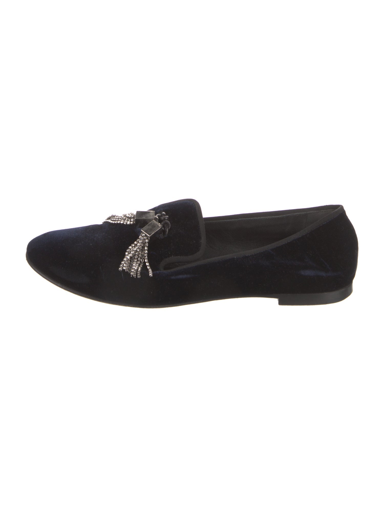 Giuseppe Zanotti Velvet Tassel Accents Loafers