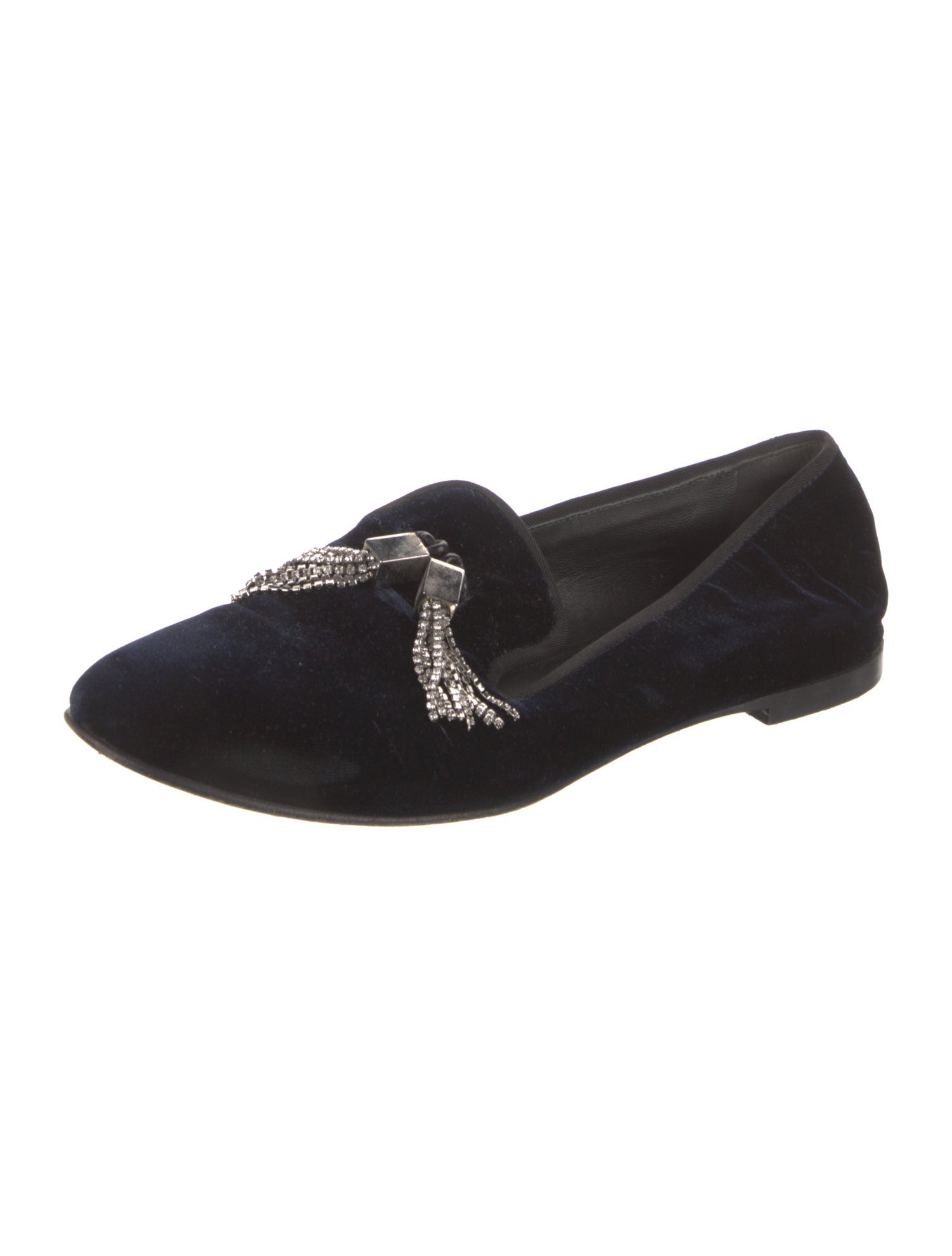 Giuseppe Zanotti Velvet Tassel Accents Loafers