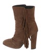 Giuseppe Zanotti Suede Fringe Trim Accent Boots