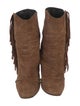 Giuseppe Zanotti Suede Fringe Trim Accent Boots