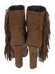 Giuseppe Zanotti Suede Fringe Trim Accent Boots