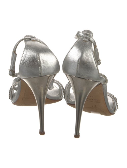 Giuseppe Zanotti Leather Crystal Embellishments T-Strap Sandals