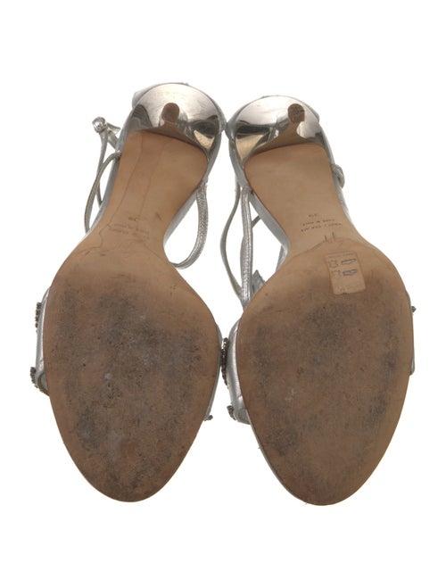 Giuseppe Zanotti Leather Crystal Embellishments T-Strap Sandals