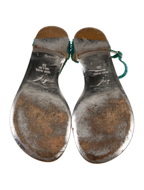 Giuseppe Zanotti Suede Crystal Embellishments T-Strap Sandals