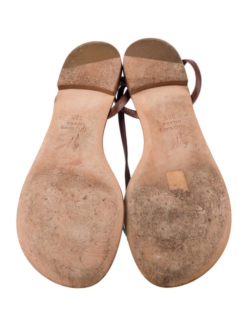 Giuseppe Zanotti Leather Crystal Embellishments T-Strap Sandals