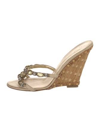 Giuseppe Zanotti Leather Crystal Embellishments Slides