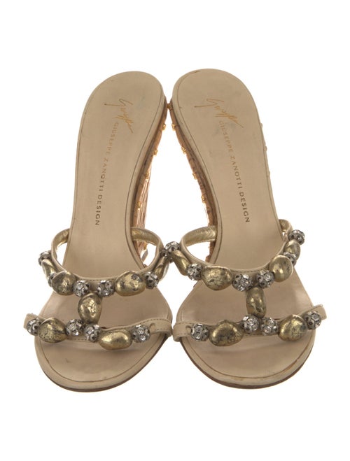 Giuseppe Zanotti Leather Crystal Embellishments Slides