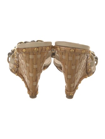 Giuseppe Zanotti Leather Crystal Embellishments Slides