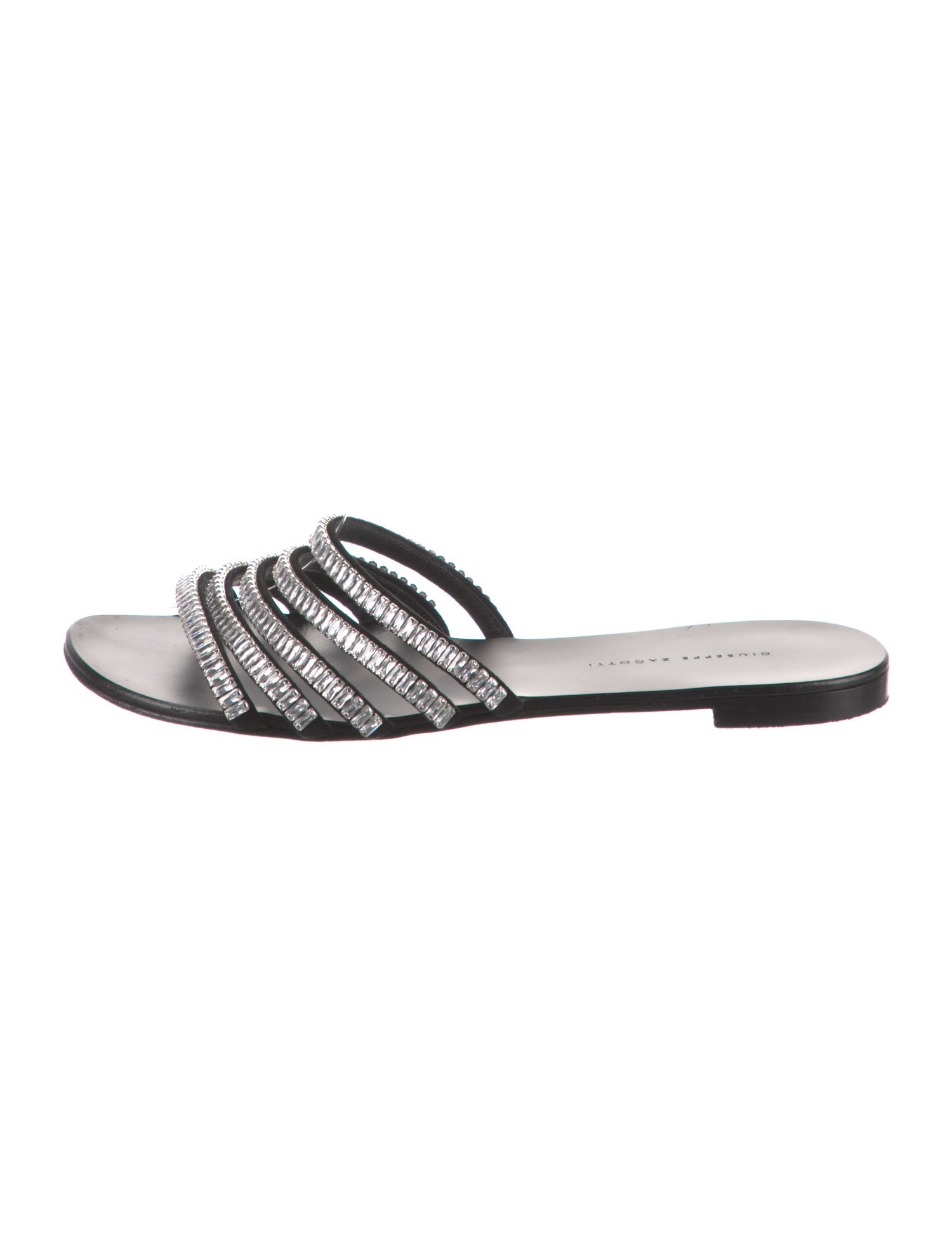 Giuseppe Zanotti Leather Crystal Embellishments Slides