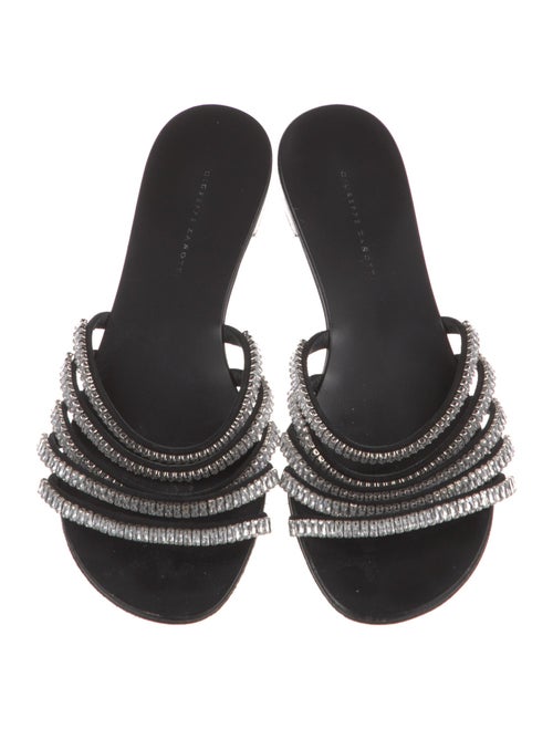 Giuseppe Zanotti Leather Crystal Embellishments Slides
