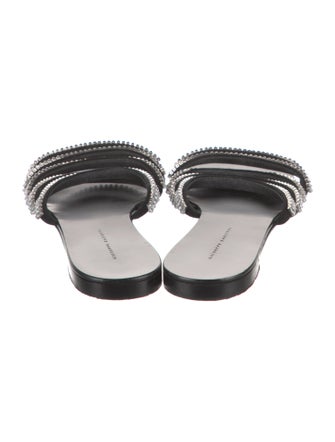 Giuseppe Zanotti Leather Crystal Embellishments Slides