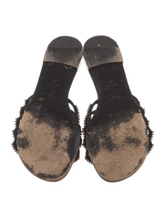 Giuseppe Zanotti Leather Crystal Embellishments Slides