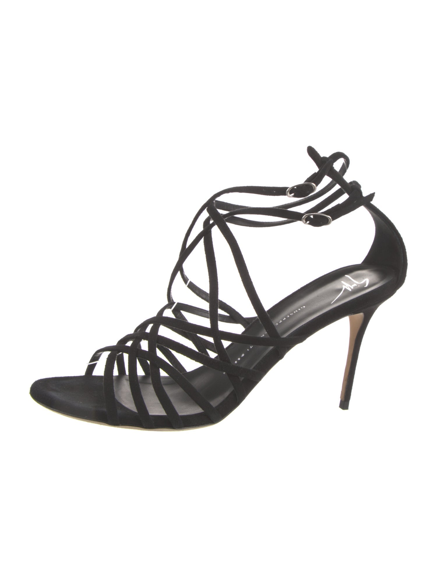 Giuseppe Zanotti Suede Lasercut Accents Sandals