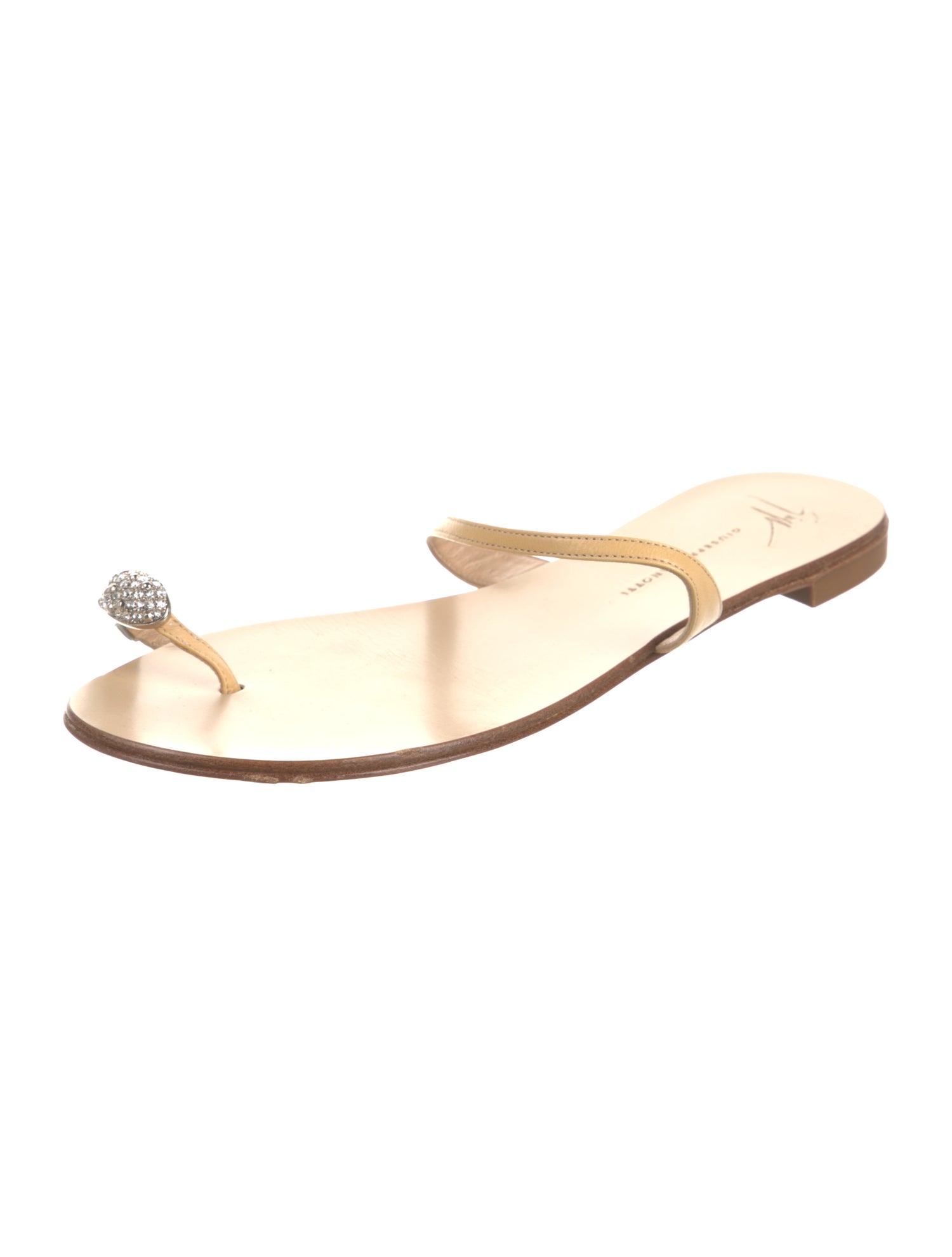 Giuseppe Zanotti Leather Crystal Embellishments Slides