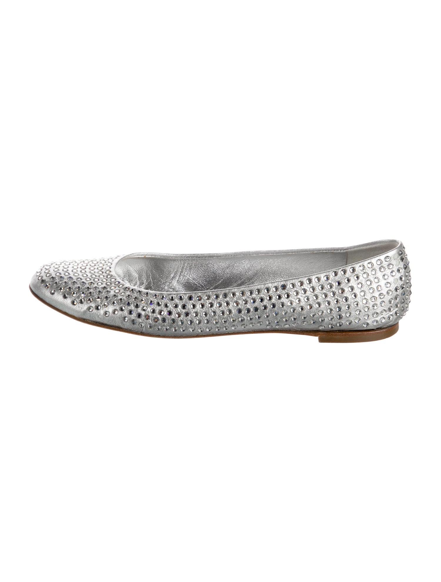 Giuseppe Zanotti Leather Crystal Embellishments Flats