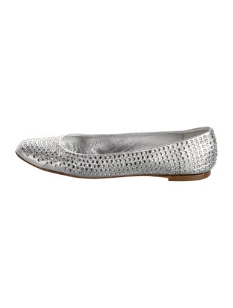 Giuseppe Zanotti Leather Crystal Embellishments Flats
