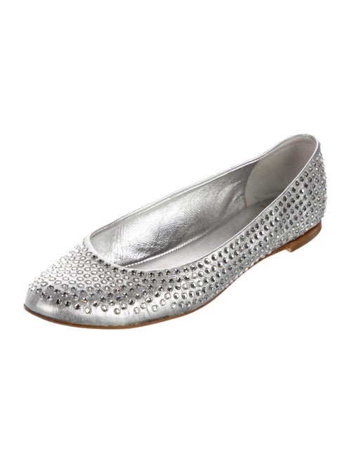Giuseppe Zanotti Leather Crystal Embellishments Flats