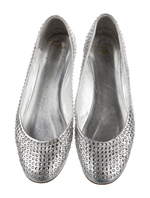 Giuseppe Zanotti Leather Crystal Embellishments Flats