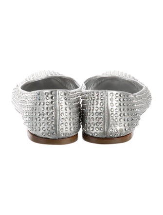 Giuseppe Zanotti Leather Crystal Embellishments Flats