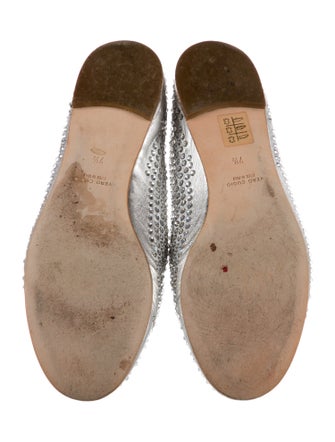 Giuseppe Zanotti Leather Crystal Embellishments Flats