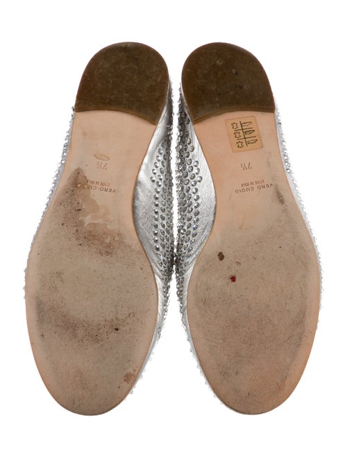 Giuseppe Zanotti Leather Crystal Embellishments Flats