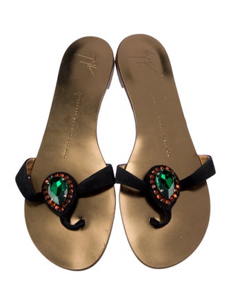 Giuseppe Zanotti Leather Floral Print Slides