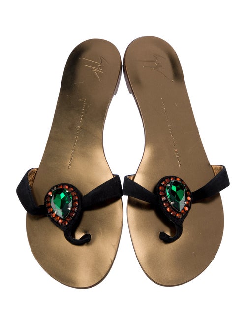 Giuseppe Zanotti Leather Floral Print Slides