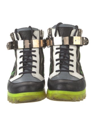 Giuseppe Zanotti Canvas Animal Print Hiking Boots