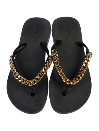 Giuseppe Zanotti Rubber Chain-Link Accents Slides