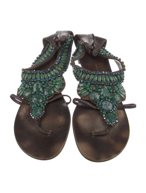 Giuseppe Zanotti Leather Crystal Embellishments Slides