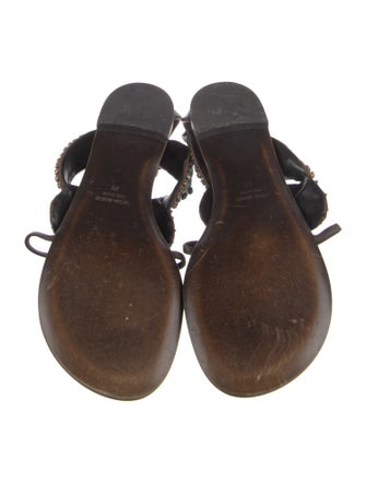 Giuseppe Zanotti Leather Crystal Embellishments Slides