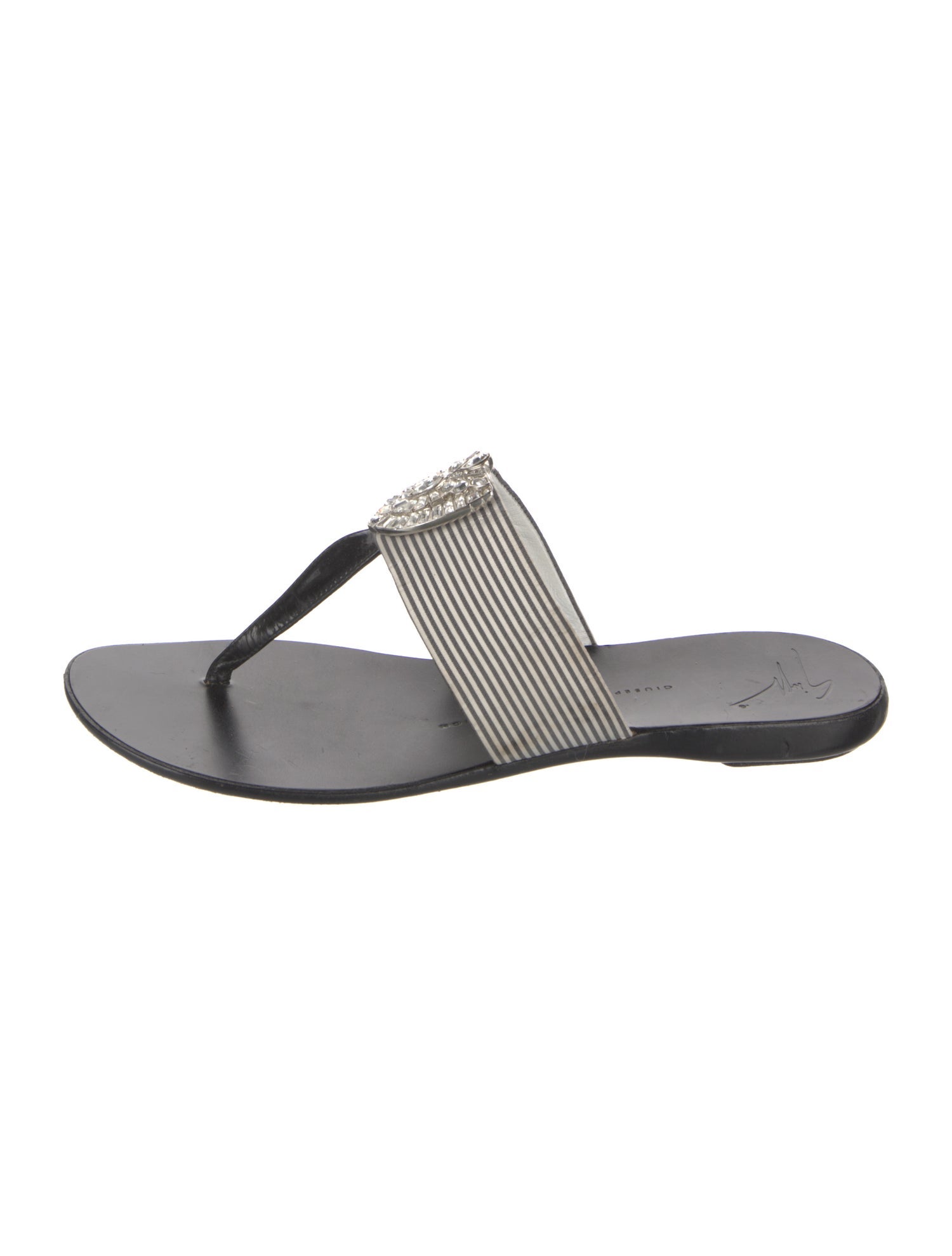 Giuseppe Zanotti Canvas Striped Slides