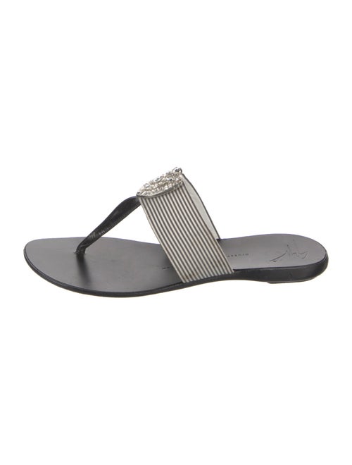 Giuseppe Zanotti Canvas Striped Slides