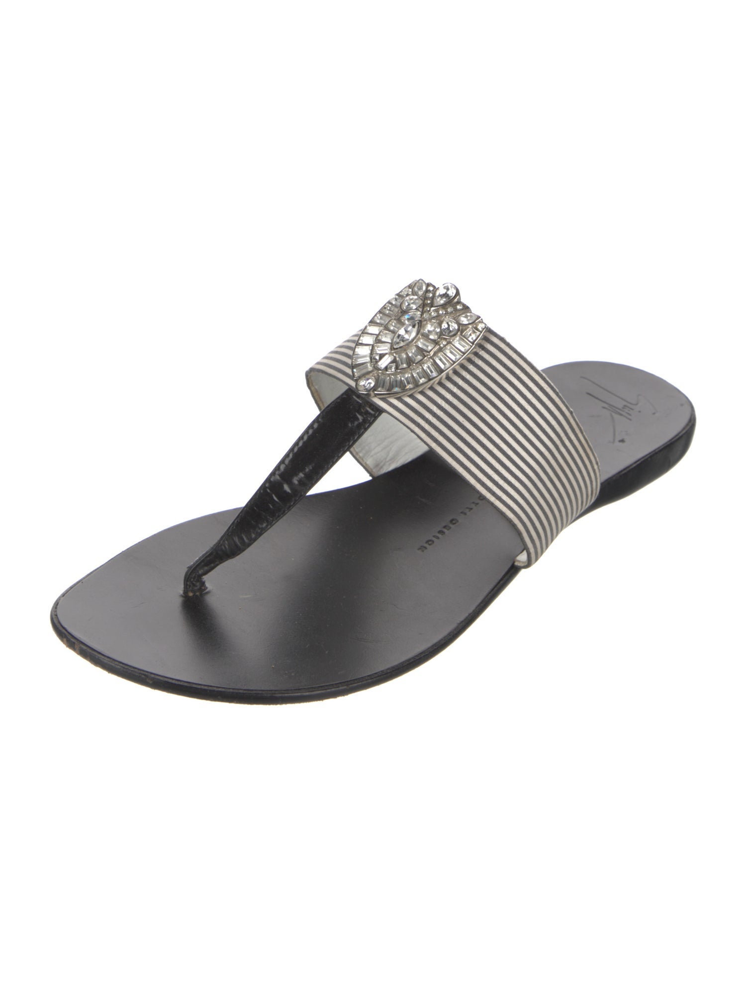 Giuseppe Zanotti Canvas Striped Slides