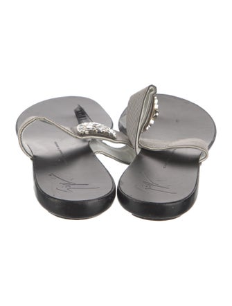 Giuseppe Zanotti Canvas Striped Slides