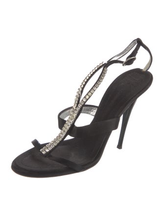 Giuseppe Zanotti Satin Printed Slingback Sandals