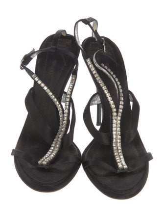 Giuseppe Zanotti Satin Printed Slingback Sandals