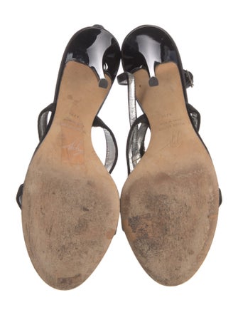 Giuseppe Zanotti Satin Printed Slingback Sandals