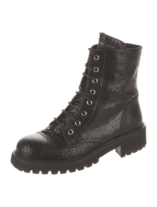 Giuseppe Zanotti Embossed Leather Combat Boots