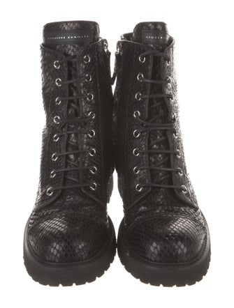 Giuseppe Zanotti Embossed Leather Combat Boots