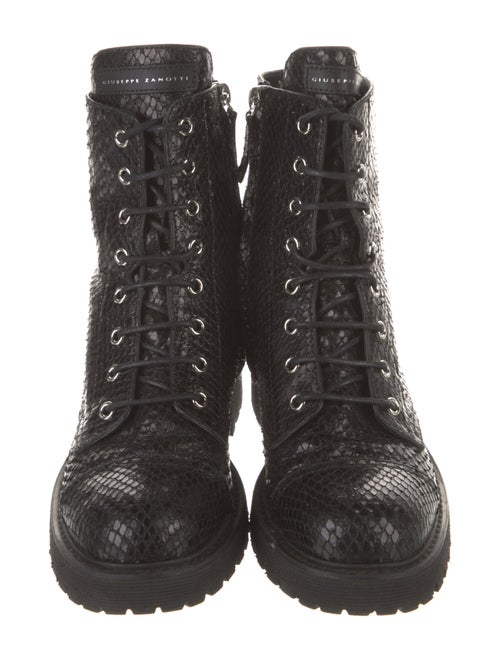 Giuseppe Zanotti Embossed Leather Combat Boots