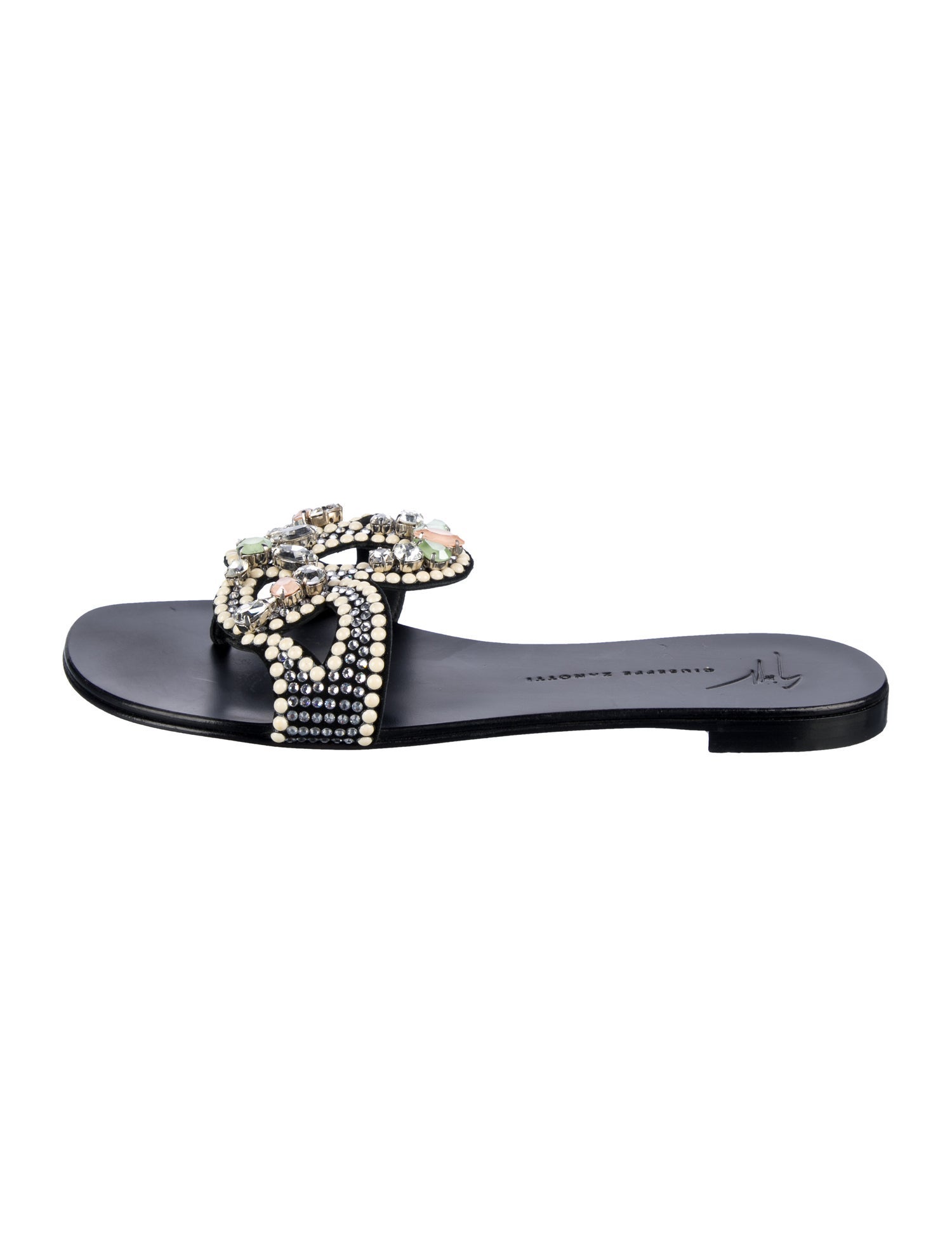 Giuseppe Zanotti Leather Studded Accents Slides