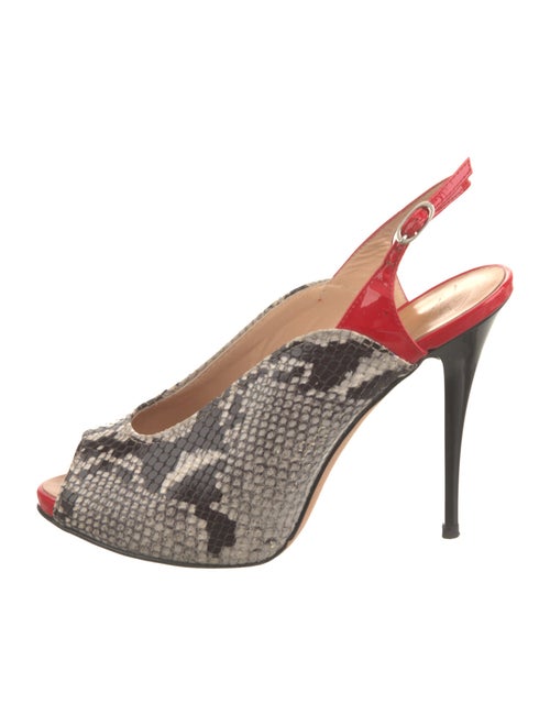 Giuseppe Zanotti Embossed Leather Animal Print Slingback Sandals
