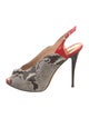 Giuseppe Zanotti Embossed Leather Animal Print Slingback Sandals