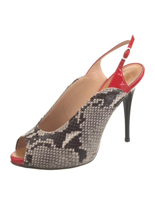 Giuseppe Zanotti Embossed Leather Animal Print Slingback Sandals