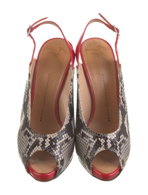 Giuseppe Zanotti Embossed Leather Animal Print Slingback Sandals