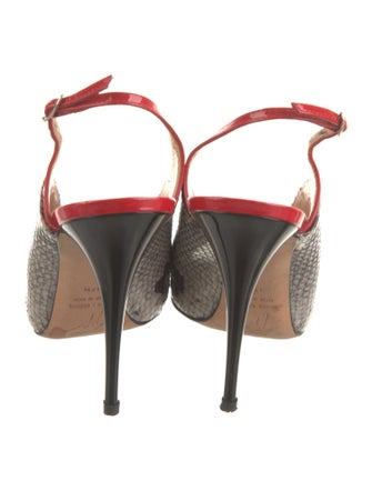 Giuseppe Zanotti Embossed Leather Animal Print Slingback Sandals